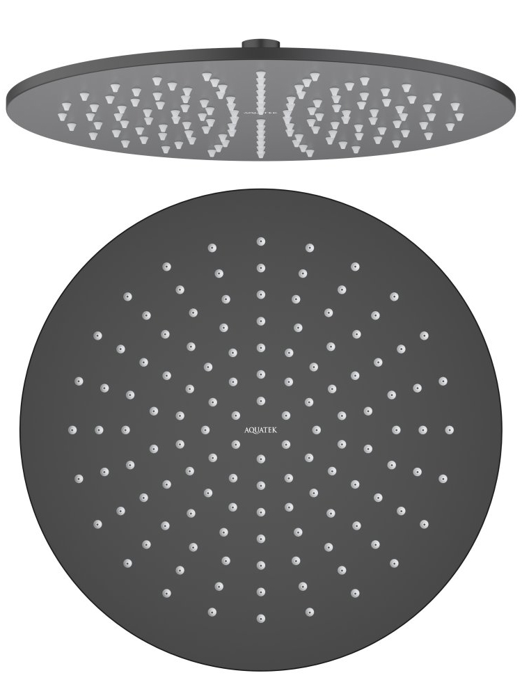 Верхний душ Aquanet AQ2079MB круглый 300 мм матовый черный AQ2079MB