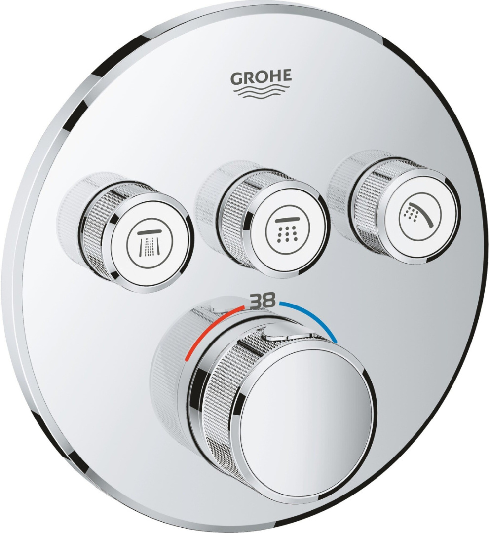 Термостат для душа GROHE Grohtherm SmartControl внешняя часть на 3 выхода хром 29121000
