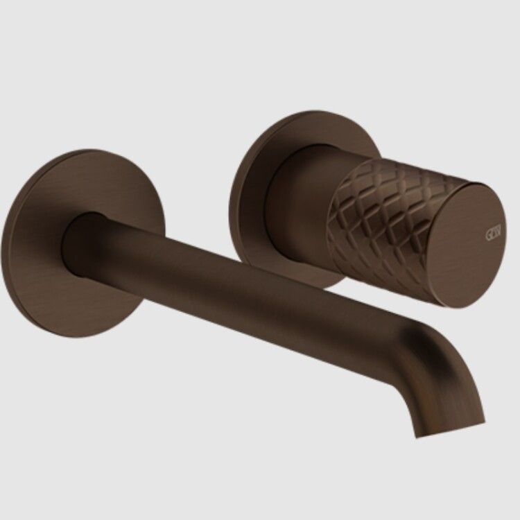 Смеситель для раковины, Gessi, Habito Intreccio, настенный встраиваемый, цвет-Dark Bronze