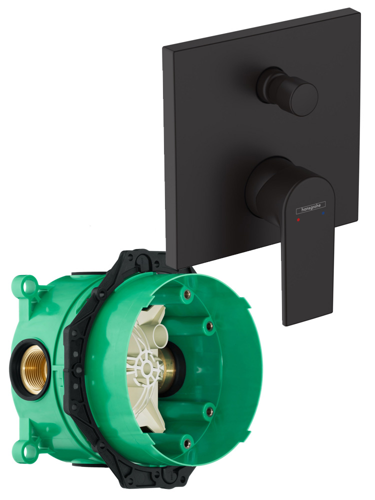 Смеситель для ванны hansgrohe Vernis Shape матовый черный комплект 71468670/01800180 71468670S