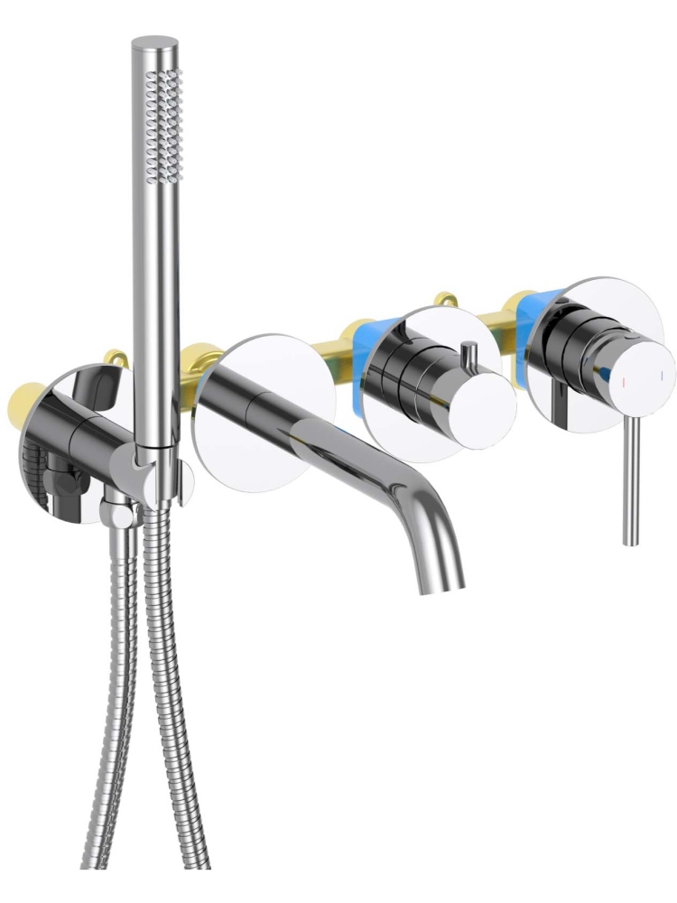 Смеситель для ванны встраиваемый Aquanet Европа внешняя и скрытая часть хром AQ1344CR