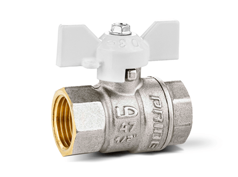 Кран шаровой латунный LD Pride 47.20.B-B.Б (White) Ду 20 Ру 40 вн-вн бабочка 47.20.B-B.Б (White)