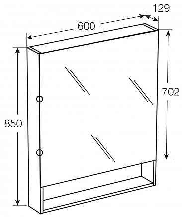 Зеркальный шкаф Roca The Gap 60 см тиковое дерево ZRU9302844