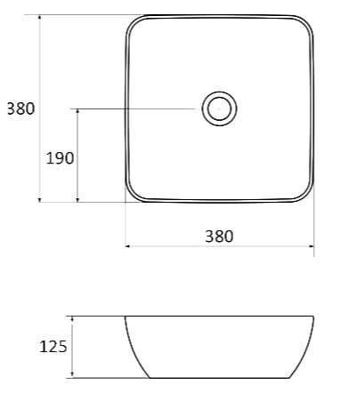 Умывальник RAVAK Uni 380 S Slim 380x380 мм керамический белый XJX01138001