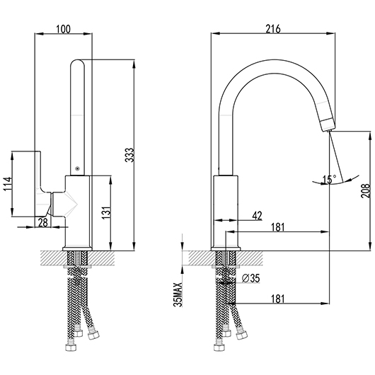 Смеситель для кухни Lemark Comfort с подключением к фильтру хром LM3073C