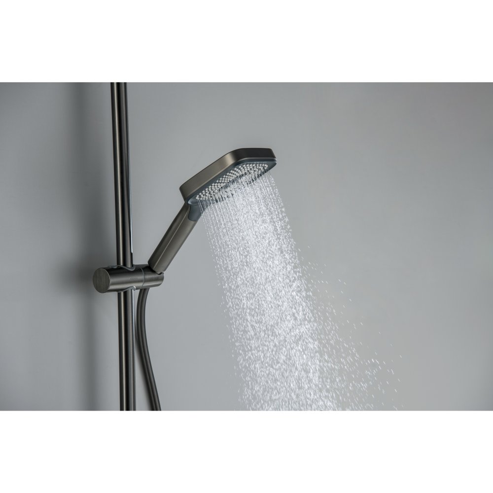 Душевая система со смесителем для ванны Aquatek Поларис 295х195 мм оружейная сталь AQ3040BGM