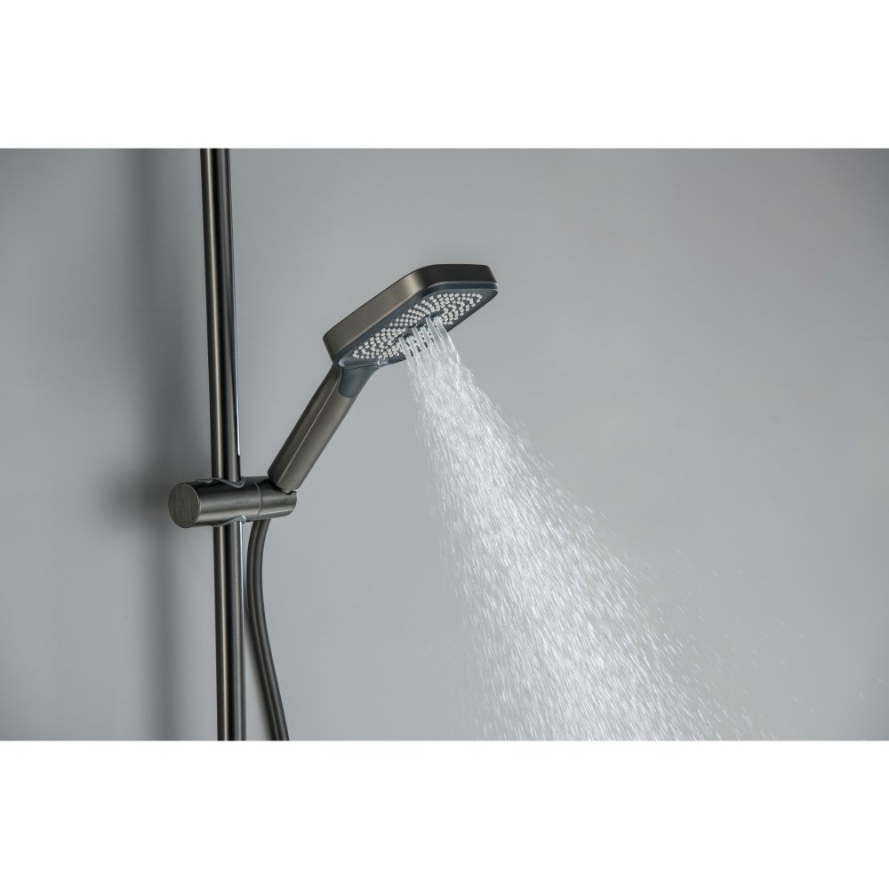 Душевая система со смесителем для ванны Aquatek Поларис 295х195 мм оружейная сталь AQ3040BGM