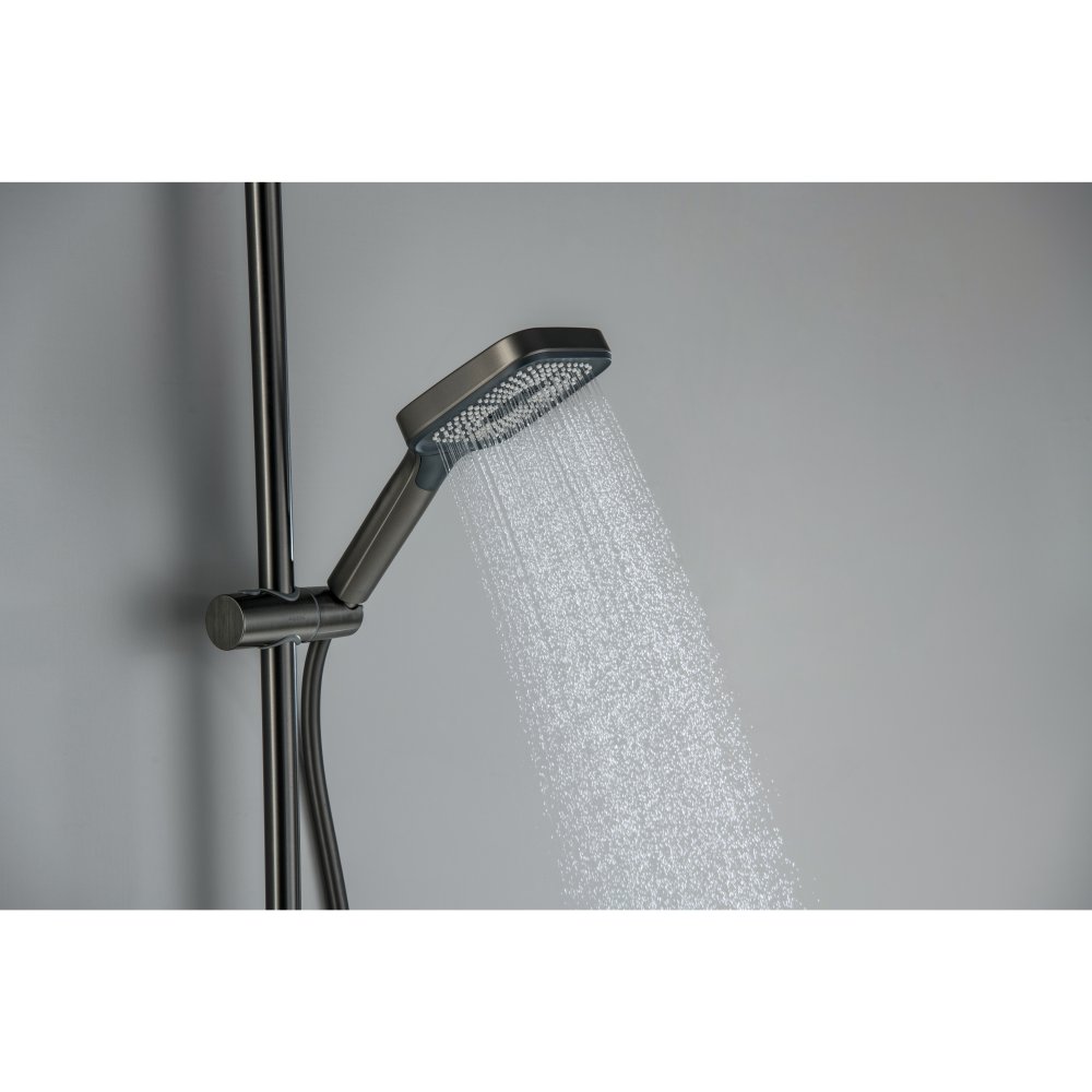 Душевая система со смесителем для ванны Aquatek Поларис 295х195 мм оружейная сталь AQ3040BGM