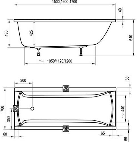 Ванна акриловая RAVAK Classic 150х70 см белая C521000000