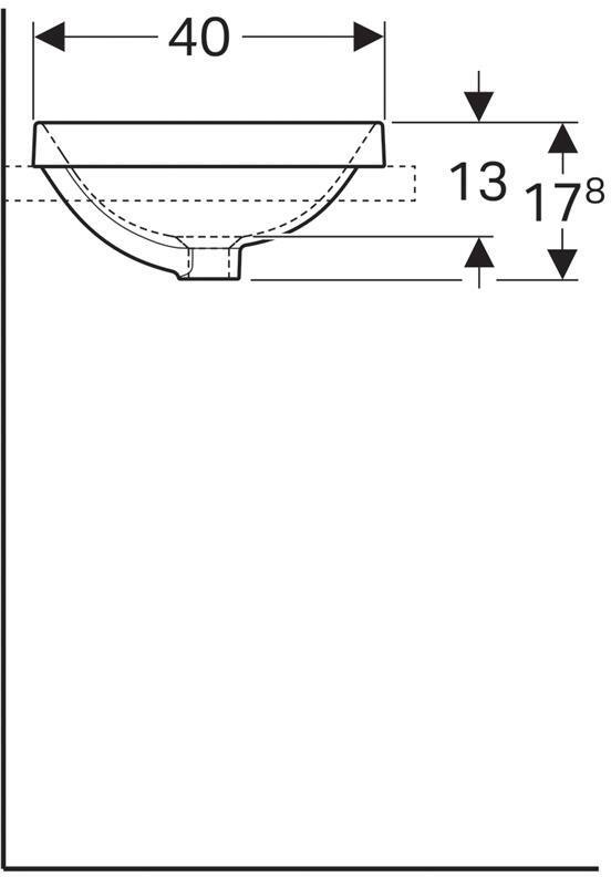 Раковина встраиваемая Geberit VariForm прямоугольная 55х40 см с переливом 500.736.01.2