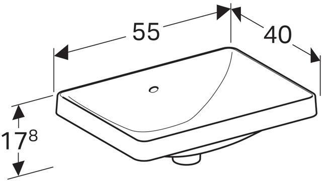 Раковина встраиваемая Geberit VariForm прямоугольная 55х40 см с переливом 500.736.01.2