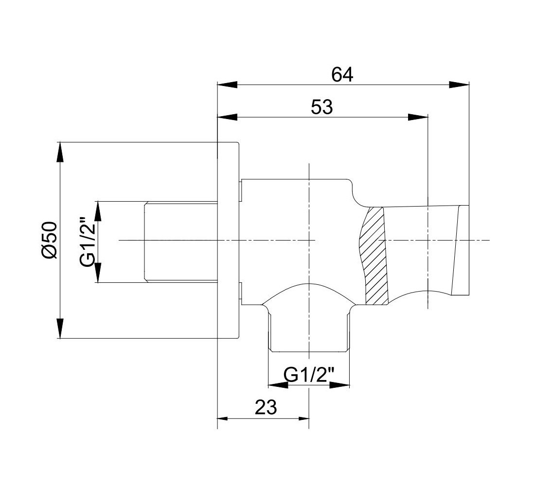 Шланговое подсоединение с держателем для душа TRES матовый черный 102199523C1EX