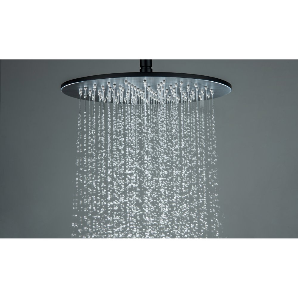 Верхний душ Aquanet AQ2079MB круглый 300 мм матовый черный AQ2079MB