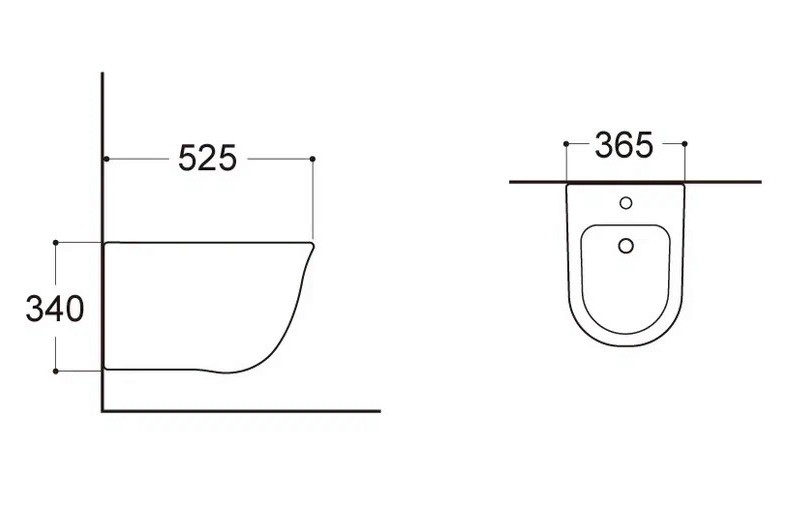 Биде подвесное Aquanet Классик 525x365x340 мм AQ1160-00