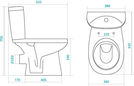 Унитаз-компакт Sanita Luxe Анимо горизонтальный выпуск 2 режима микролифт 1.WH30.2.135