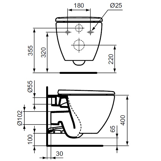 Комплект унитаз Ideal Standard Tesi T007901 и сиденье T352701 ST007901