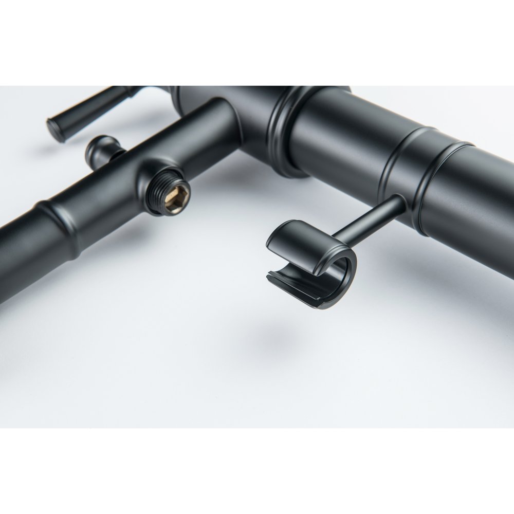 Смеситель для ванны напольный Aquanet Классик комплект матовый черный AQ1545MB