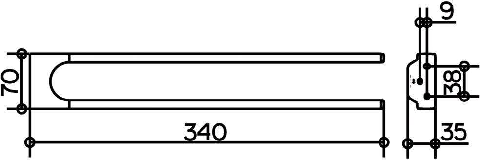 Полотенцедержатель Keuco COLLECTION MOLL двойной неповоротный 340 мм хром 12719010000
