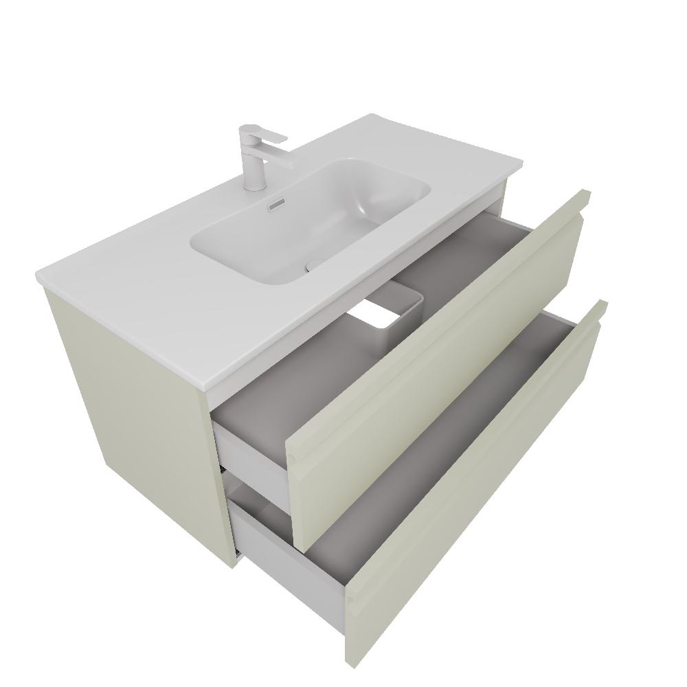 Комплект мебели для ванной AQUATON ВЕГА 100 с раковиной AQ4100-00 шалфей зеленый AQ77100-GS