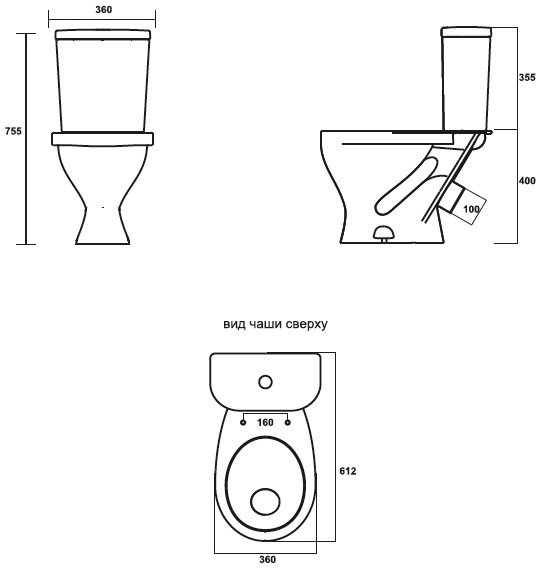 Унитаз-компакт Santeri Формат Стандарт S1 белый WC.CC/Format/1-P/WHT.G/S1