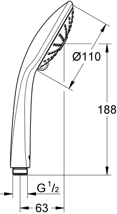 Ручной душ GROHE Euphoria Massage 110 III 3 режима хром 27239001