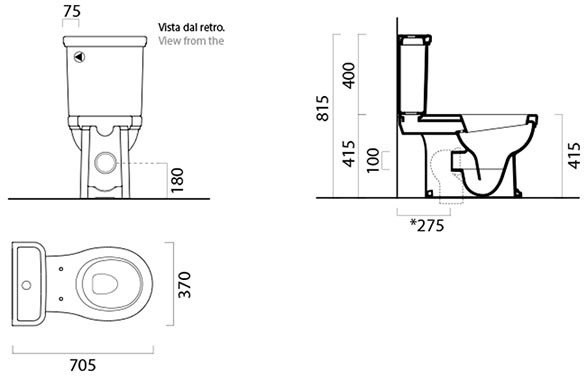 Бачок для унитаза Kerasan Classic напольный белый 878111