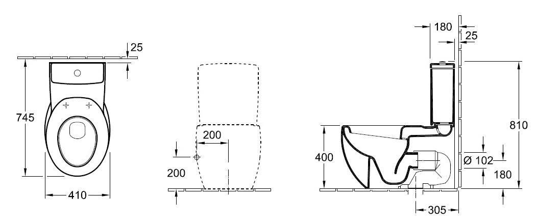 Унитаз-компакт Villeroy & Boch Aveo New Generation 410x720 мм ярко-белый 661410R2