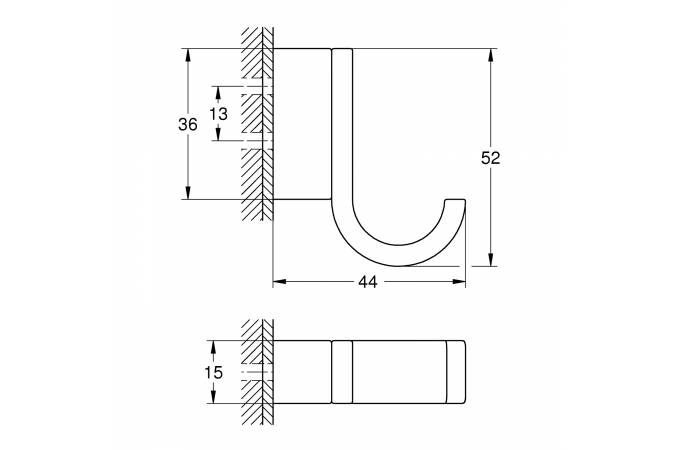 Крючок для банного халата GROHE Selection хром 41039000