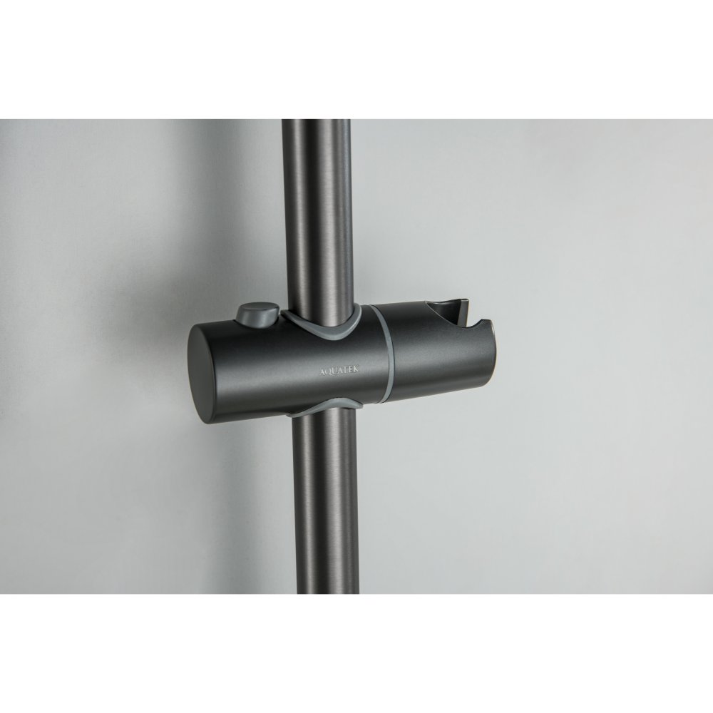 Смеситель для ванны Aquanet Лугано с душевым гарнитуром 3jet оружейная сталь AQ1748BGM