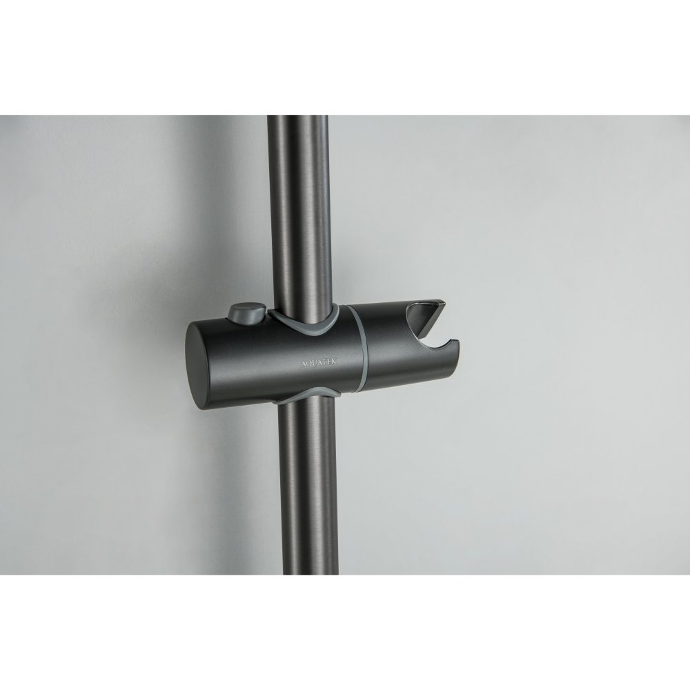 Смеситель для ванны Aquanet Лугано с душевым гарнитуром 3jet оружейная сталь AQ1748BGM