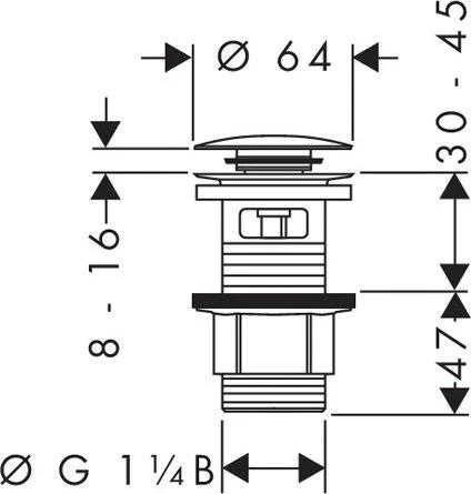 Сливной набор для раковины Hansgrohe Push-Open 50105000