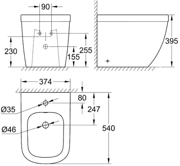 Биде напольное GROHE Euro Ceramic 39340000