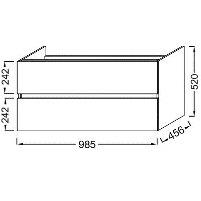 Тумба под раковину Jacob Delafon Tolbiac 100 см 2 ящика белый лак EB2383-J5