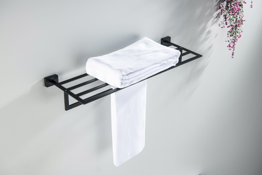 Полка для полотенец Aquatek Libra матовый черный AQ4315MB
