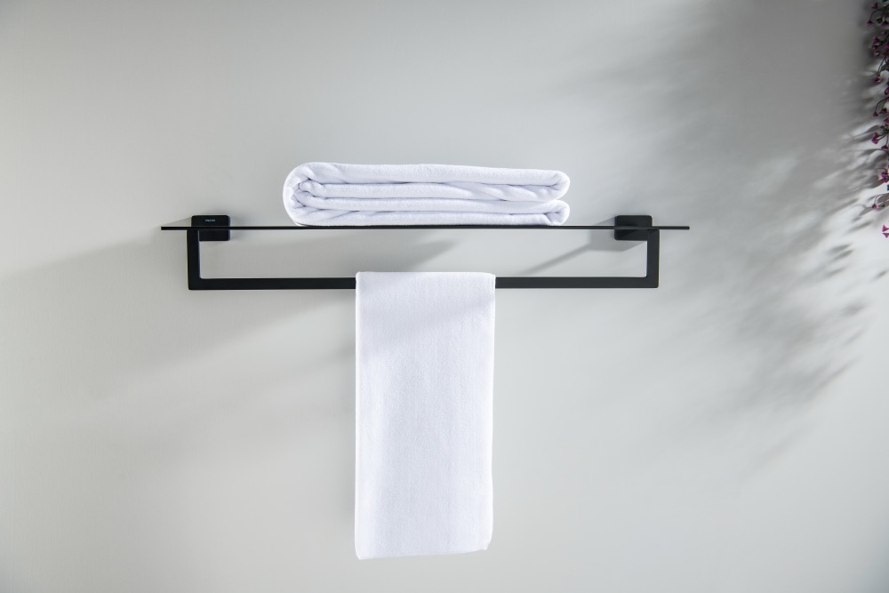 Полка для полотенец Aquatek Libra матовый черный AQ4315MB