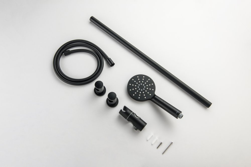 Душевой гарнитур Aquanet Оберон 3jet 65 см матовый черный AQ2016MB