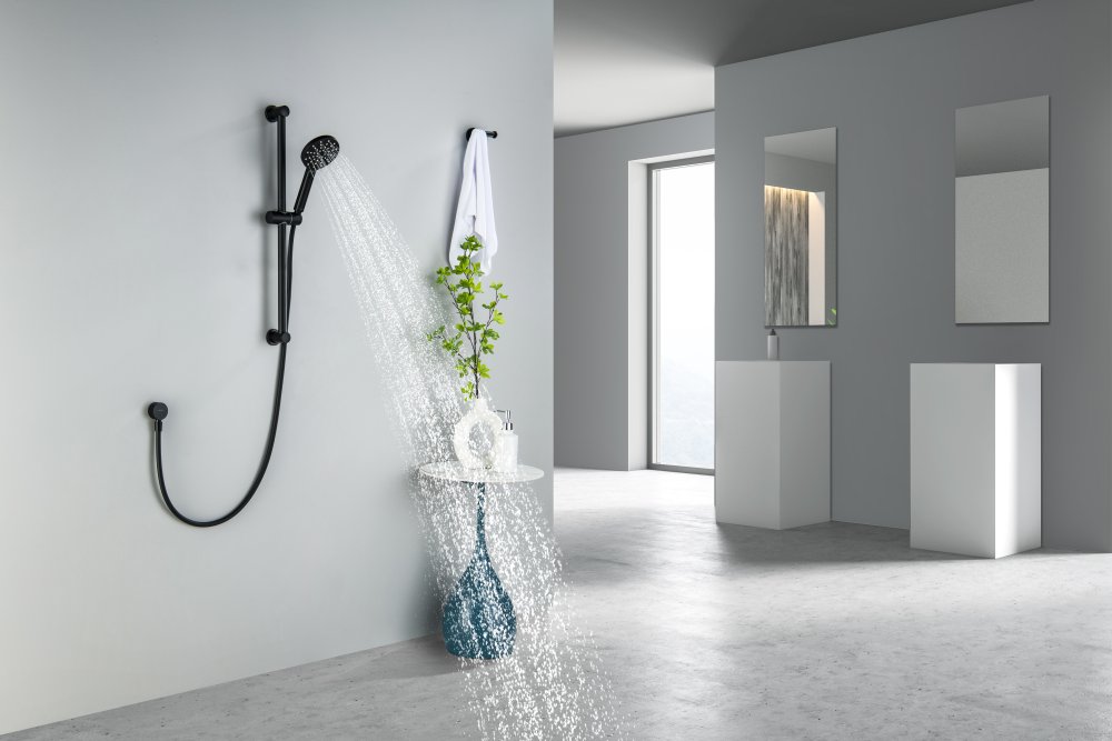 Душевой гарнитур Aquanet Оберон 3jet 65 см матовый черный AQ2016MB