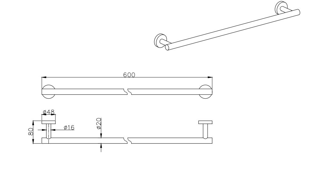 Полотенцедержатель Aquanet Вега хром AQ4014CR