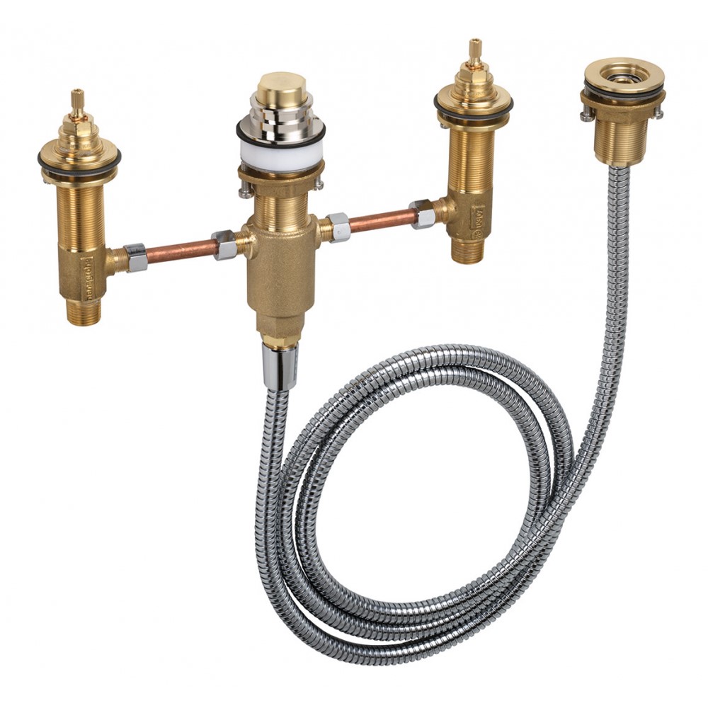 Смеситель на край ванны hansgrohe Vernis Shape на 4 отверстия матовый черный 71459670/13244180 71459670S