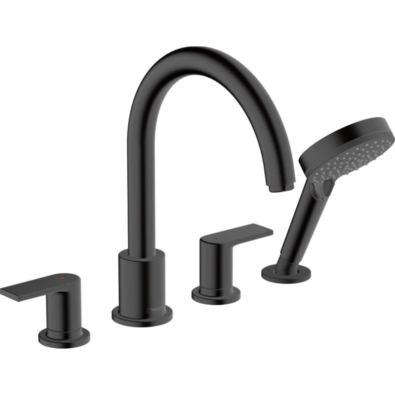 Смеситель на край ванны hansgrohe Vernis Shape на 4 отверстия матовый черный 71459670/13244180 71459670S