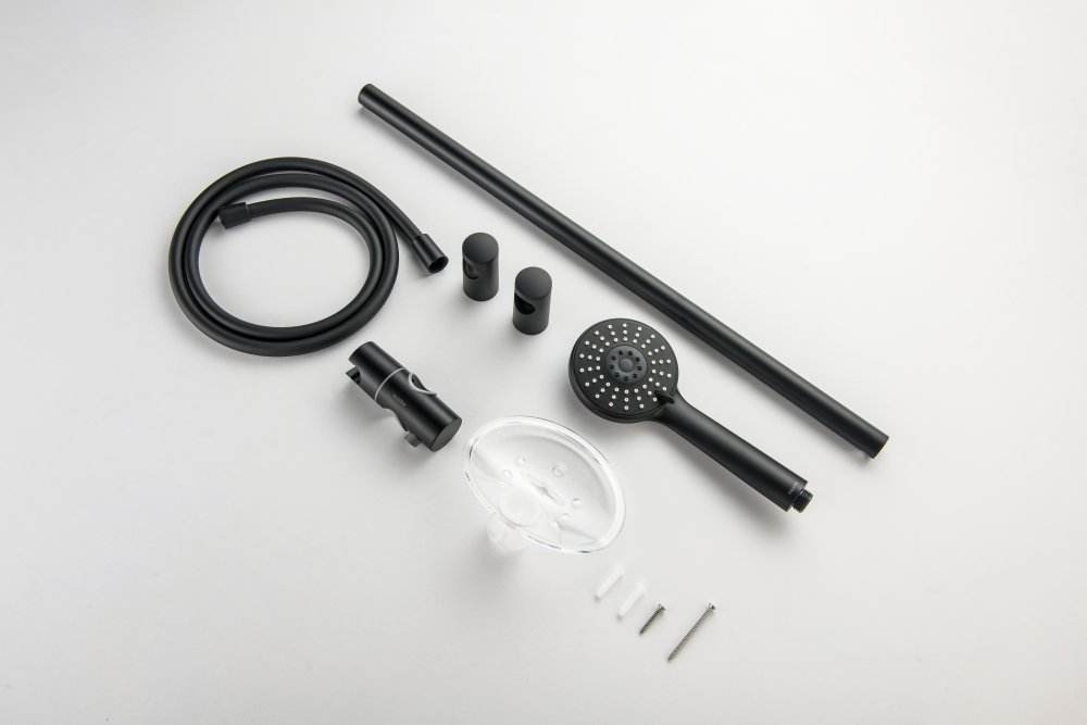 Душевой гарнитур Aquanet Бетта 3jet 60 см матовый черный AQ2015MB