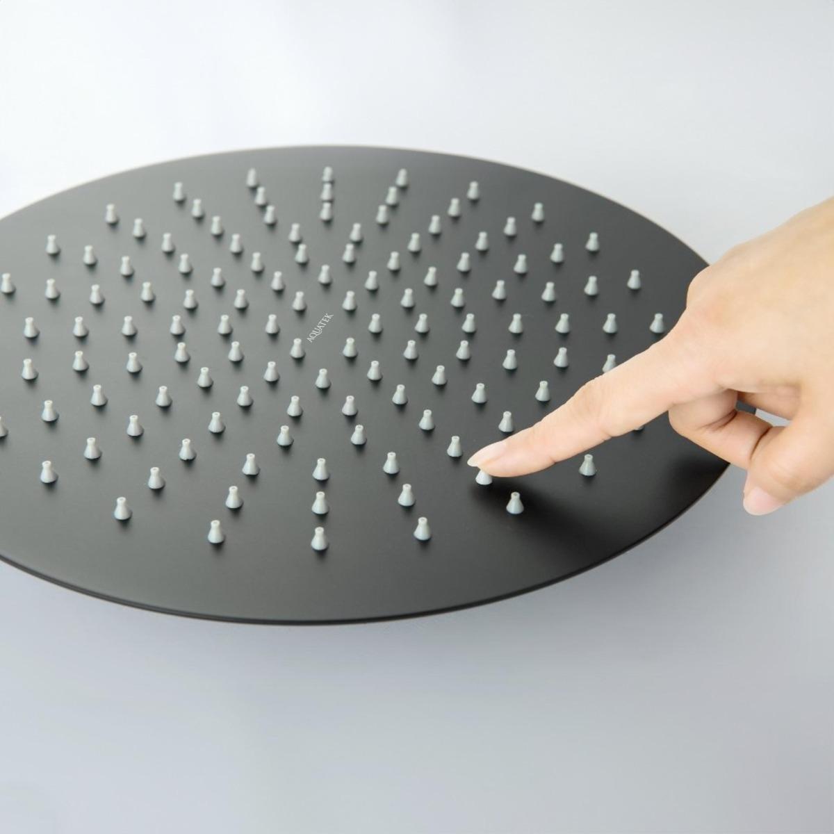 Верхний душ Aquanet AQ2075MB круглый 300х2 мм матовый черный AQ2075MB