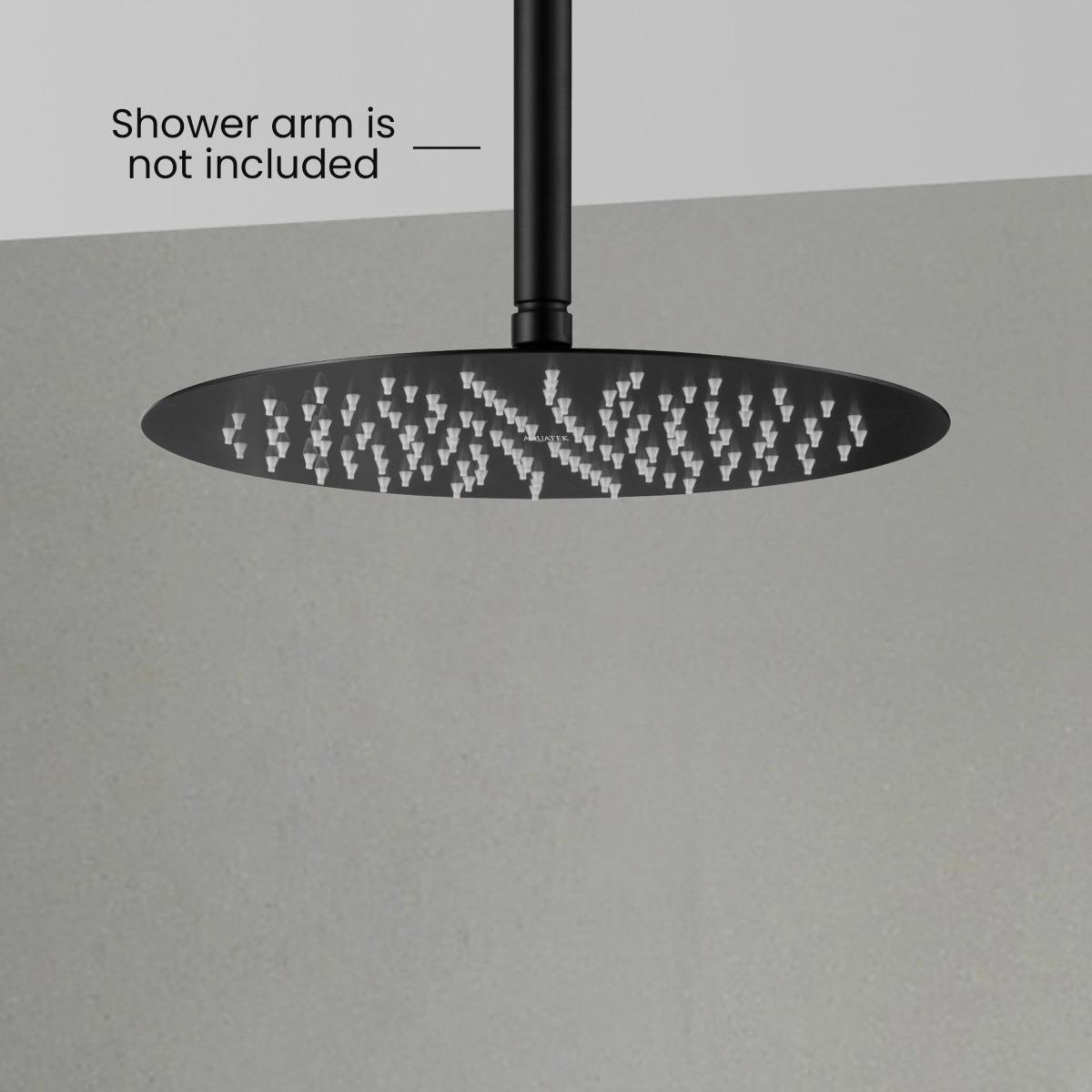 Верхний душ Aquanet AQ2075MB круглый 300х2 мм матовый черный AQ2075MB