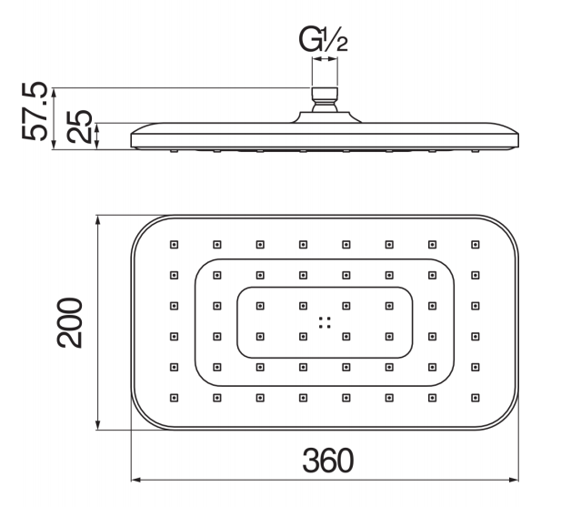 Верхний душ Paffoni 36х20 см AD139/128CR
