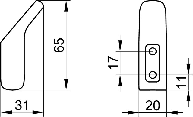 Крючок для полотенца Keuco Aveno с клеевым комплектом черный матовый 14614370000
