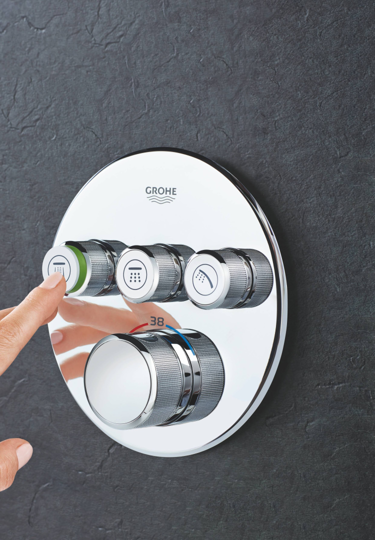 Термостат для душа GROHE Grohtherm SmartControl внешняя часть на 3 выхода хром 29121000