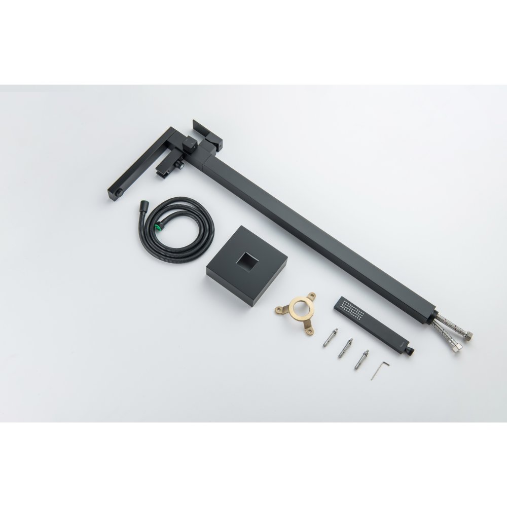 Смеситель для ванны Aquanet Libra напольный черный матовый AQ1645MB