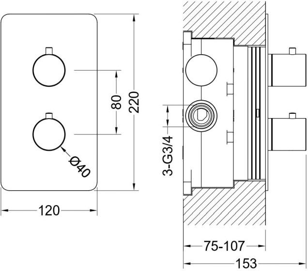 Смеситель для душа термостатический Aquanet Европа скрытого монтажа хром AQ1391CR