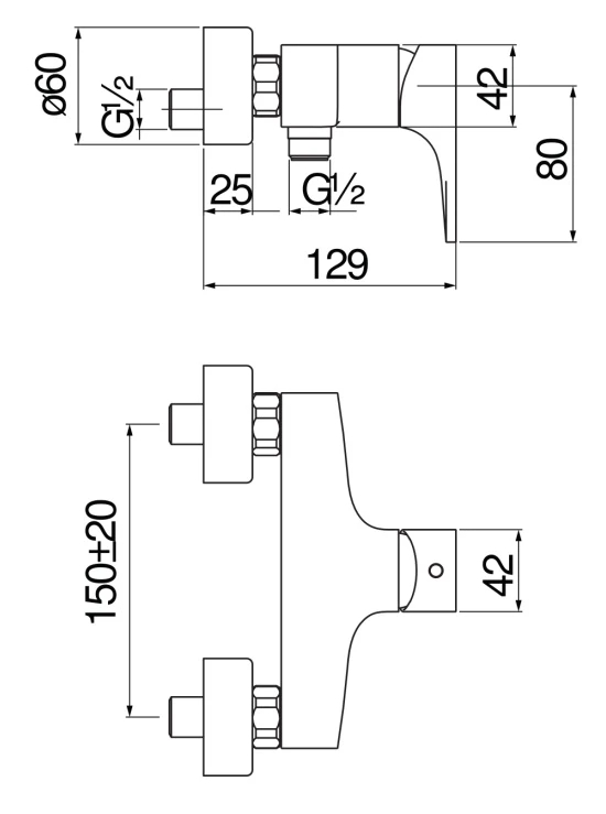 Смеситель для душа Seven SE124130CR
