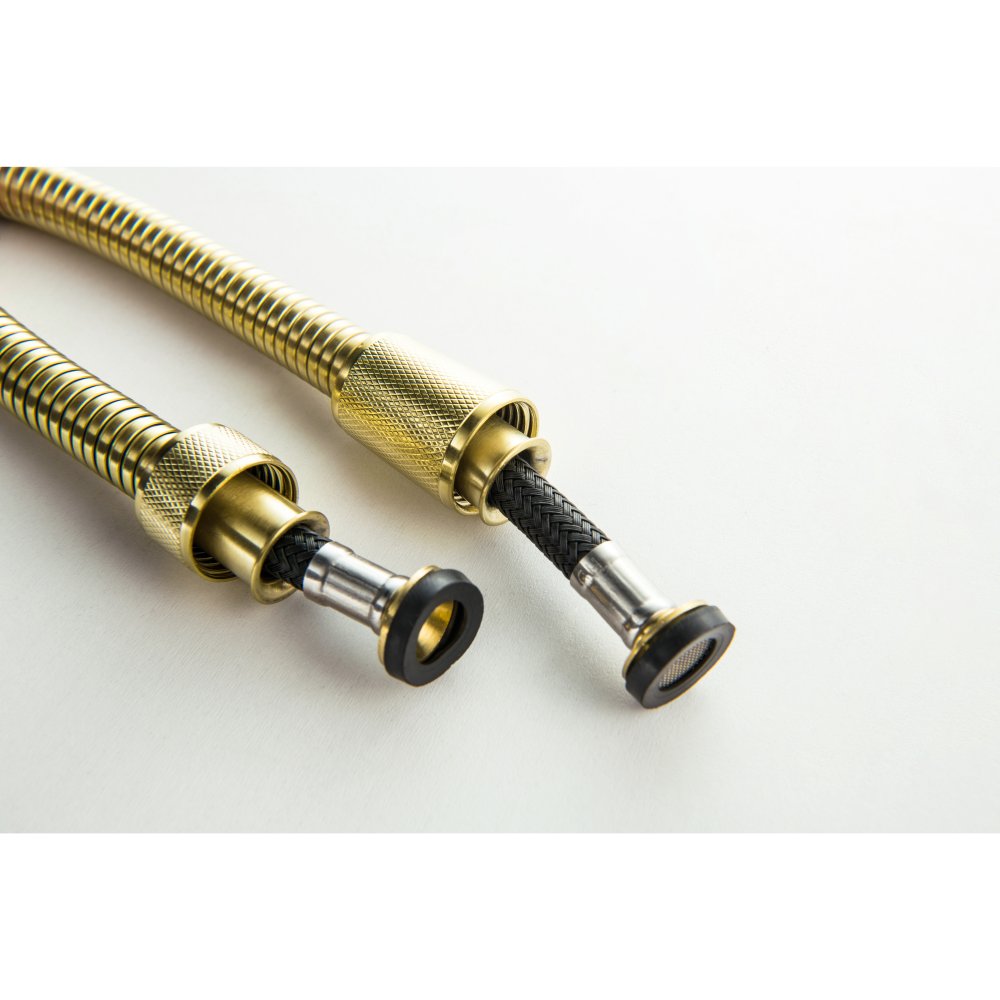 Набор с гигиеническим душем Aquanet Oberon со смесителем шлифованное золото AQ1219BG